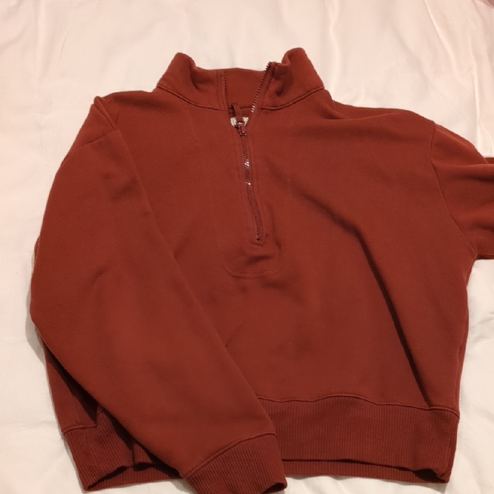 Rust Half-Zip Sweater